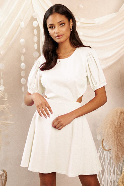 Ivory Breeze Puff Sleeve Dress