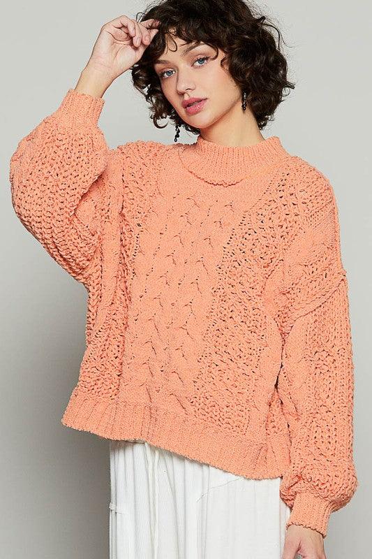 Mock Neck Balloon Sleeve Sweater Hope Boutique Shop