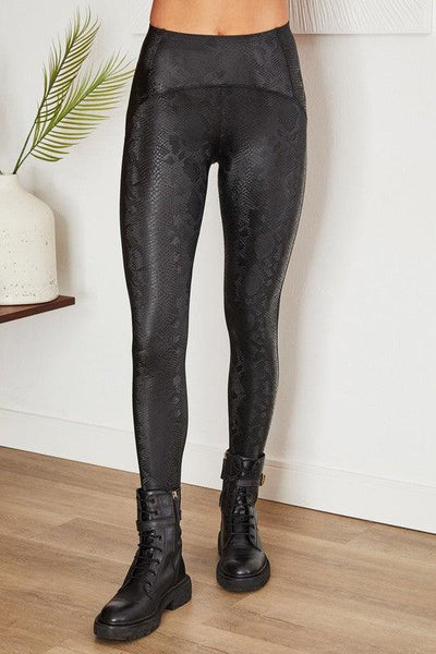 Snake Print PU Leggings - Hope Boutique Shop