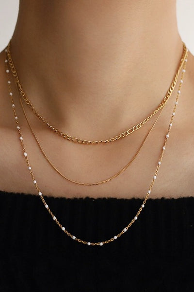 NTMulti Layer White Bead Necklace