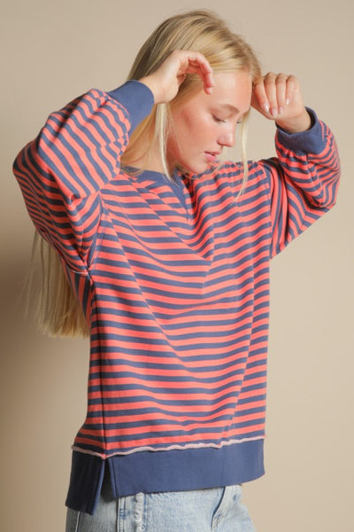 Stripe Comfy Casual Pullover