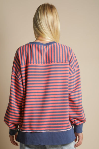 Stripe Comfy Casual Pullover
