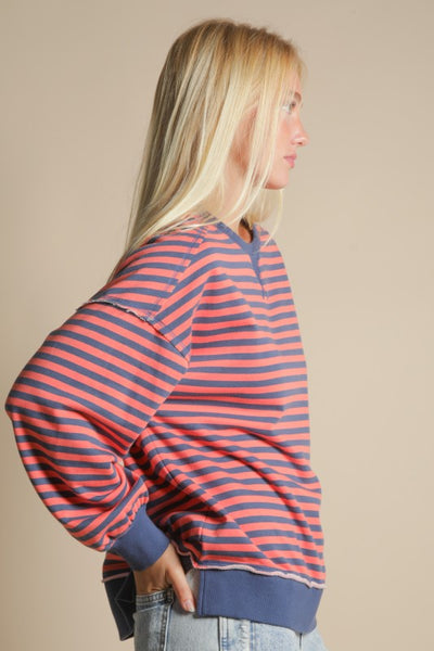 Stripe Comfy Casual Pullover