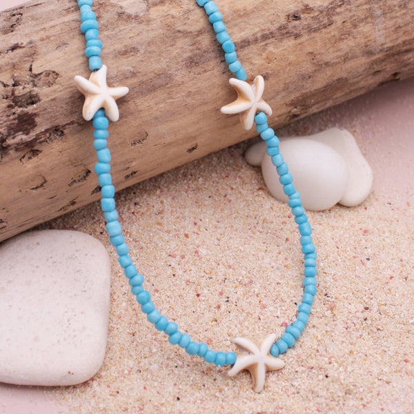 Turquoise Starfish Bead Necklace