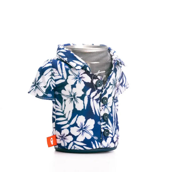 Insulated 12 oz Can Sleeve - Blue Floral