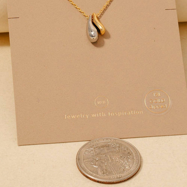 Two Tone Tear Necklace