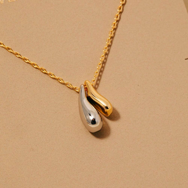 Two Tone Tear Necklace