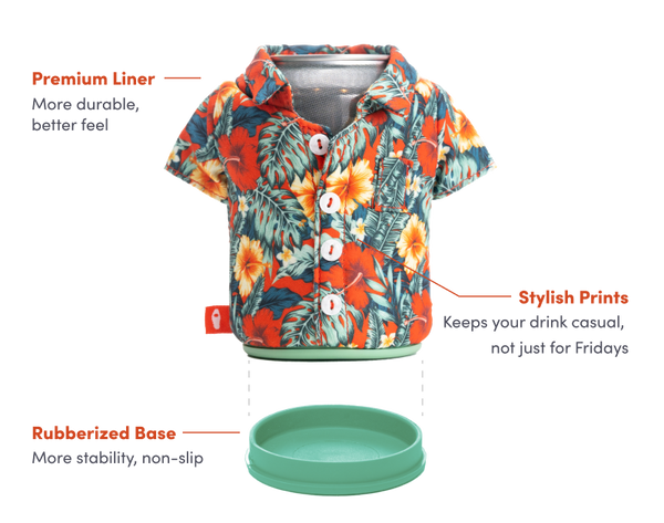 Insulated 12 oz Can Cooler- Apricot Floral