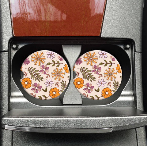 Boho Florals Car Coasters