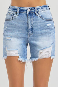Mid Thigh Distressed Shorts