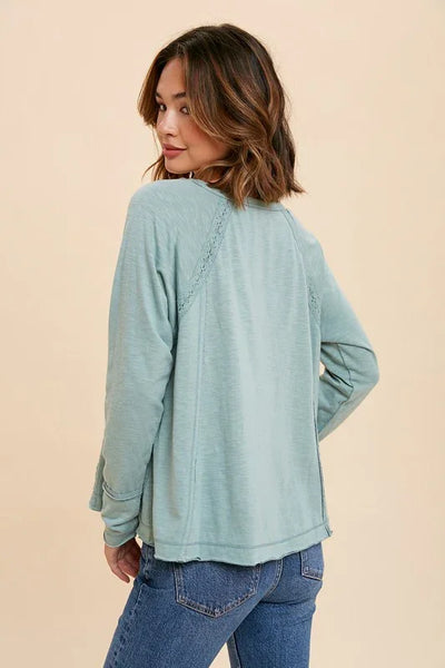 Lace Inset Sleeved Top