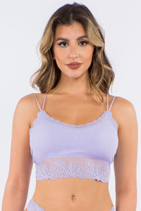 Ribbed Lace Bralette