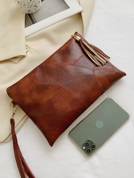 Embossed Detail Clutch Bag