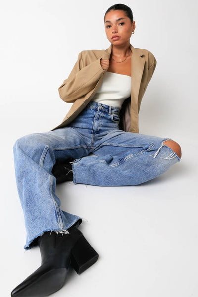 Woven Faux Leather Jacket