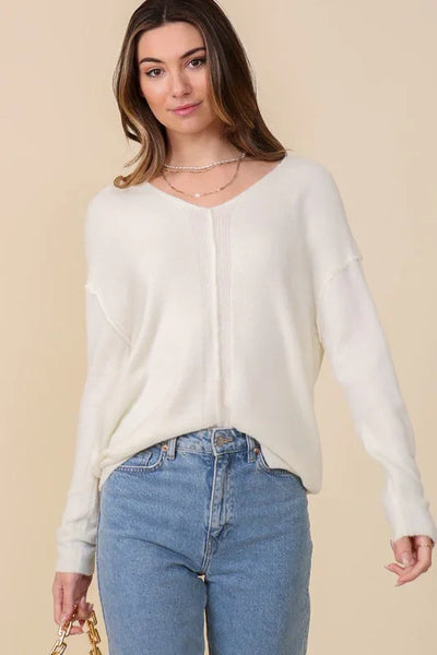 Winter White Cozy Sweater Top