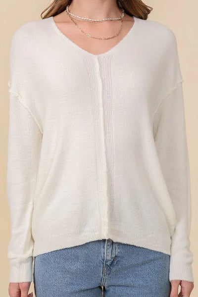 Winter White Cozy Sweater Top