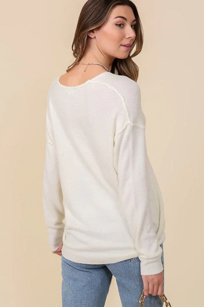 Winter White Cozy Sweater Top