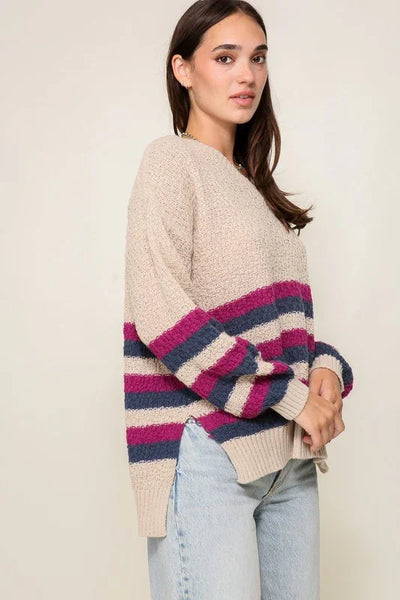Multi Stripe Border Sweater