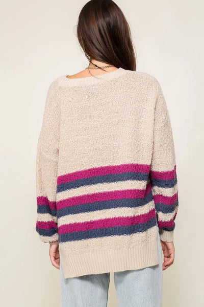 Multi Stripe Border Sweater