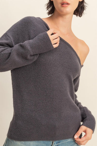 Asymmetric Off-shoulder Sweater