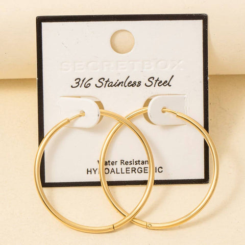 Stainless Steel Thin Hoop Earrings