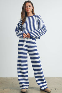 Cozy Striped Drawstring Pants