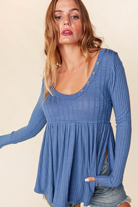 Blue Baby Doll Top