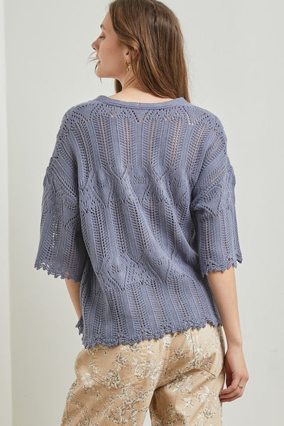 Luna Blue Knit Top