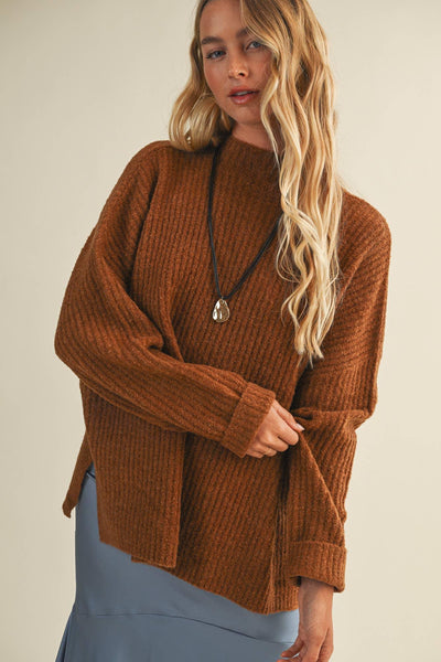 Gingerbread Mock Neck Sweater