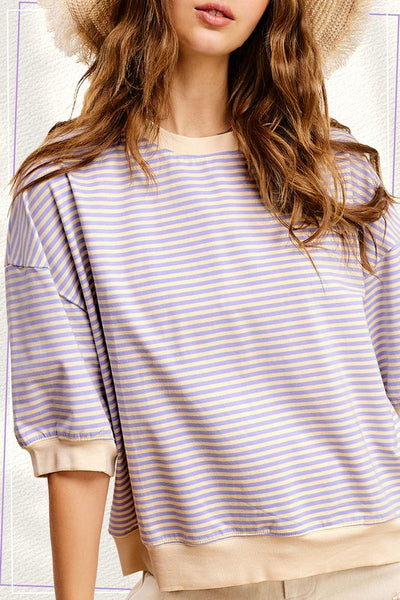Lavender Haze Stripe Top