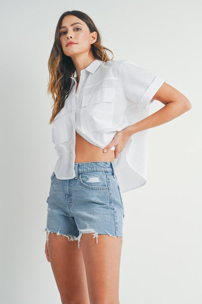 Slight Distressed Stretch Short