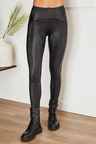 Snake Print PU Leggings - Hope Boutique Shop
