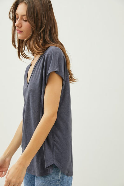 Back Raw Detailed  Linen Tee