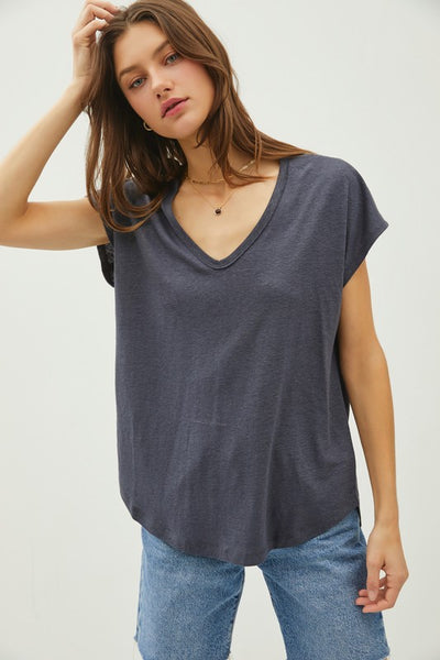 Back Raw Detailed  Linen Tee