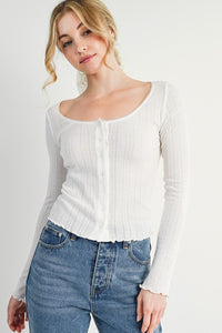 Bella Button-Up Scoop Knit Top