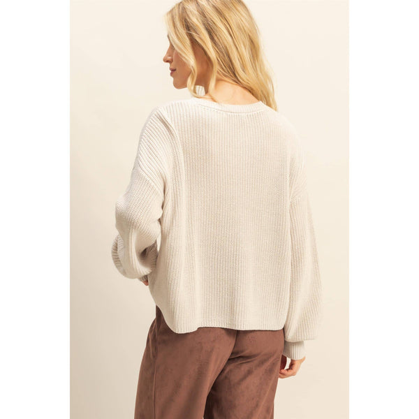 Pocket Detailed Crew Neck Sweater