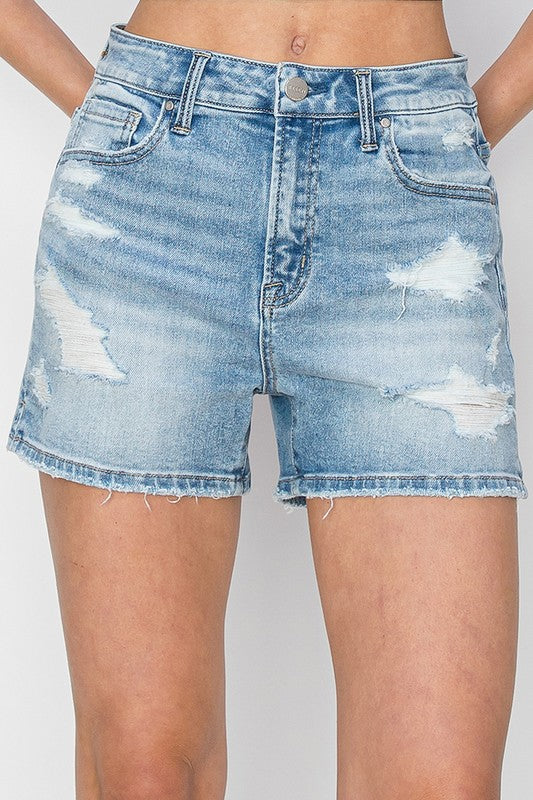 High Rise Side Slit Shorts