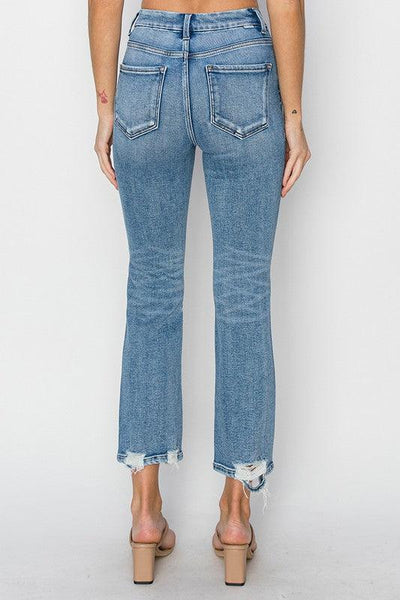 High Rise Distressed Straight Jeans - Hope Boutique Shop