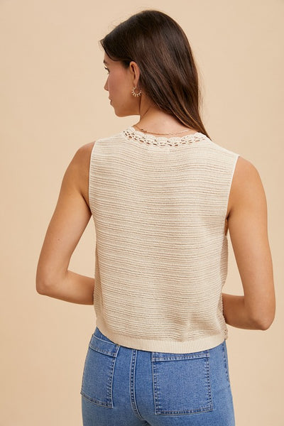 Crochet Button Sweater Vest