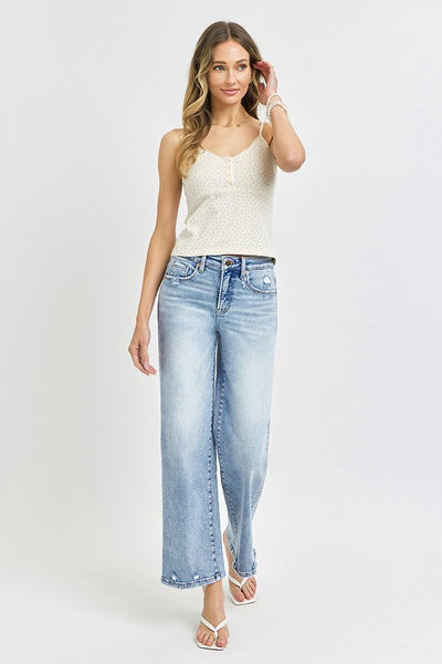 HR Tummy Control Crop Wide Jeans