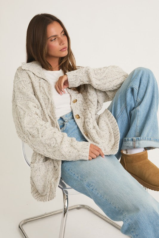 Front Pocket Oversized Cardigan