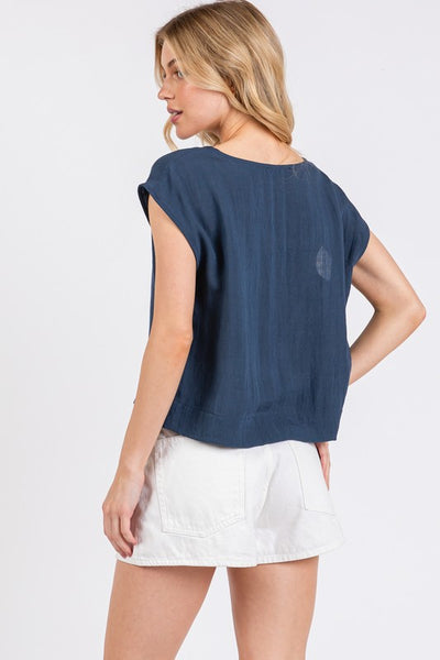 Woven Boxy Fit Top