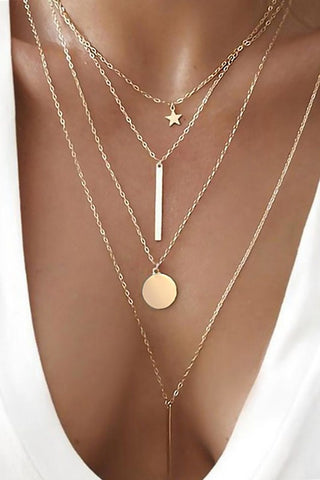 18k Non-tarnish Layered Chain Necklace