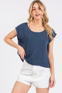 Woven Boxy Fit Top