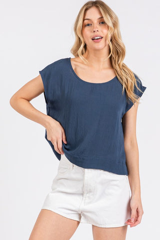 Woven Boxy Fit Top