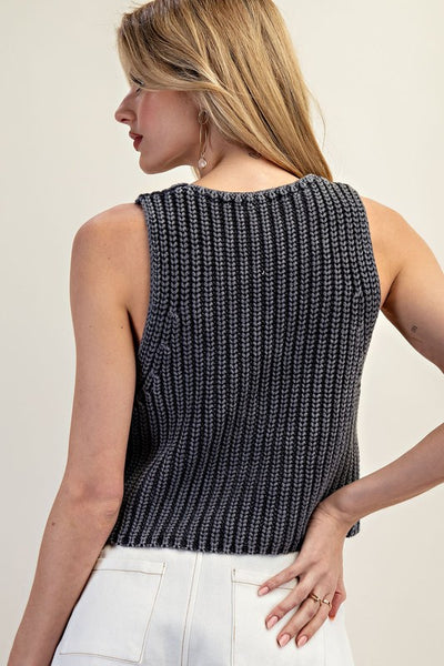 Button Down Sleeveless Sweater