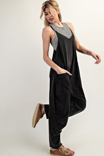 Mineral Washed Harem Pant Jumpsuit