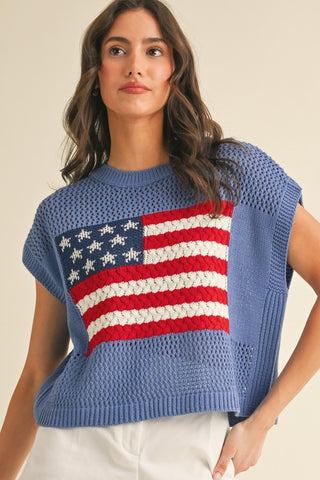 American Flag Knit Sweater