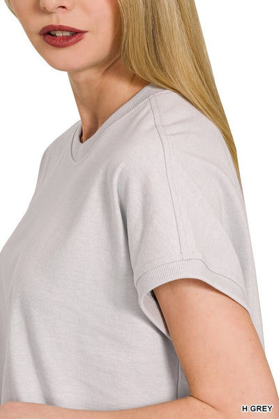 Premium Cotton Relaxed Crop Tee