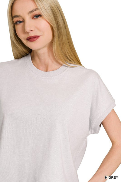 Premium Cotton Relaxed Crop Tee